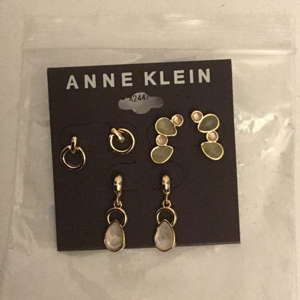 New Anne Klein set of 3 earrings.
